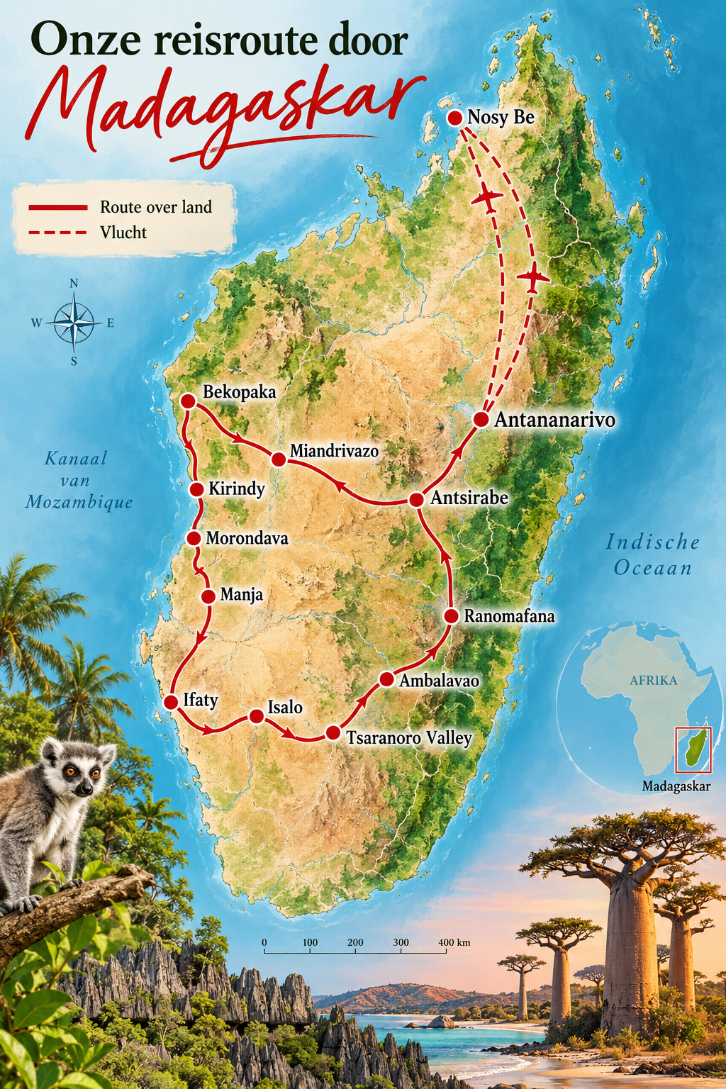 madagaskar landkaart